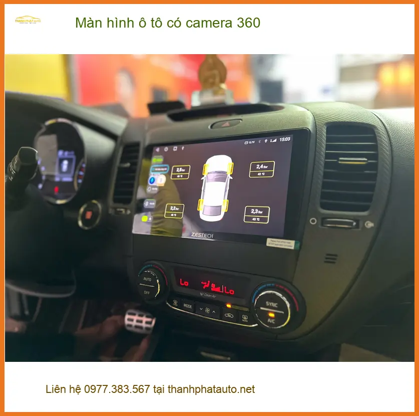 Chị Thanh lắp màn hình ô tô có camera 360 cho Hyundai Santa Fe tại Thủ Đức ảnh thực tế 2