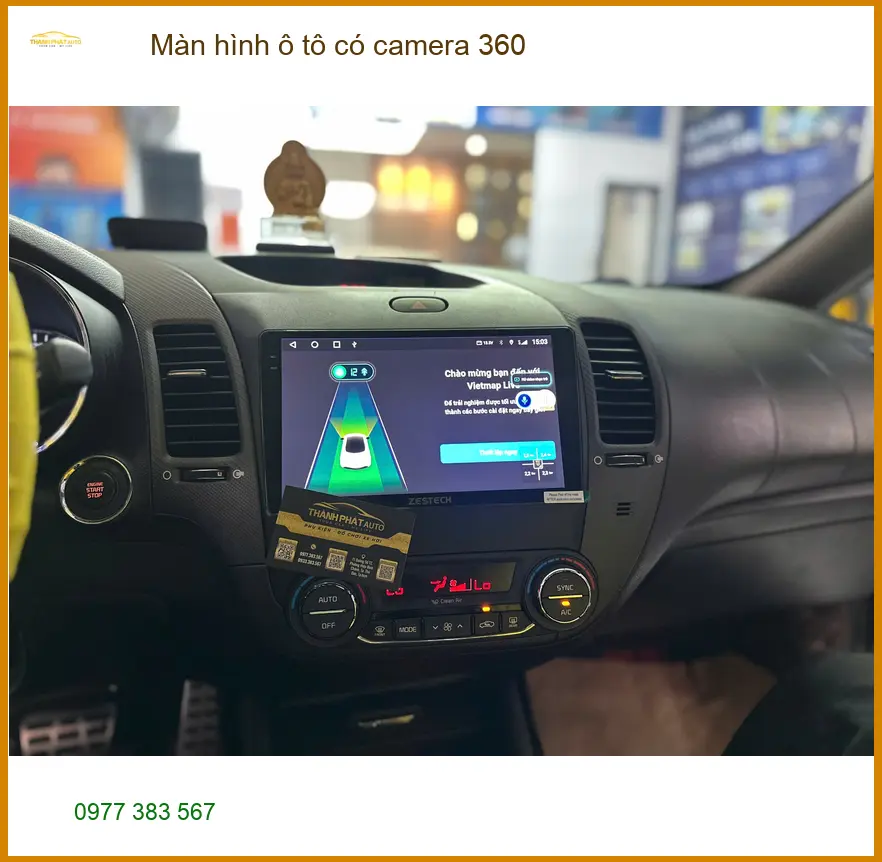 Chị Thanh lắp màn hình ô tô có camera 360 cho Hyundai Santa Fe tại Thủ Đức ảnh thực tế 3