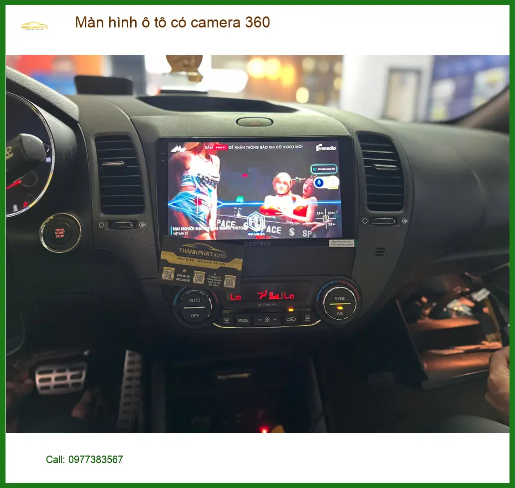 Cô Liên lắp màn hình ô tô có camera 360 Toyota Fortuner tại Củ Chi.