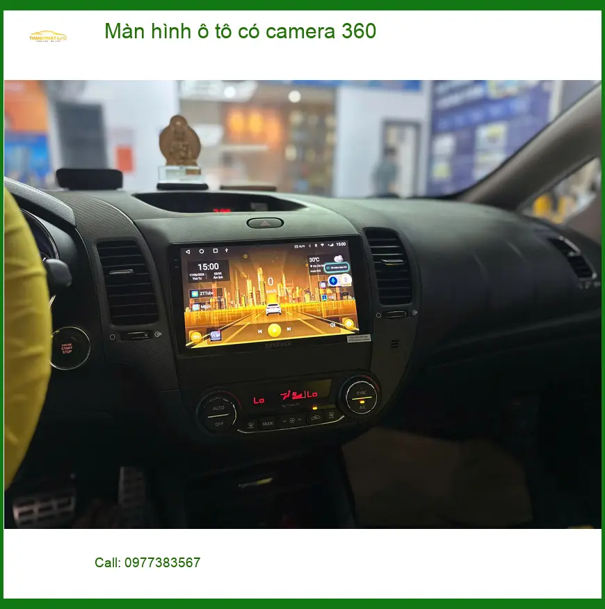 Cô Liên lắp màn hình ô tô có camera 360 Toyota Fortuner tại Củ Chi. ảnh thực tế 2