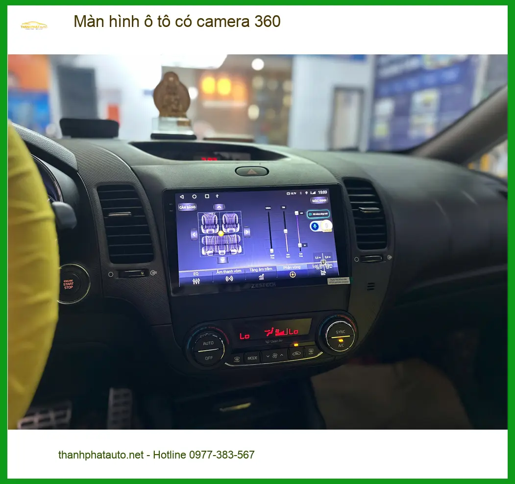Cô Liên lắp màn hình ô tô có camera 360 Toyota Fortuner tại Củ Chi. ảnh thực tế 3