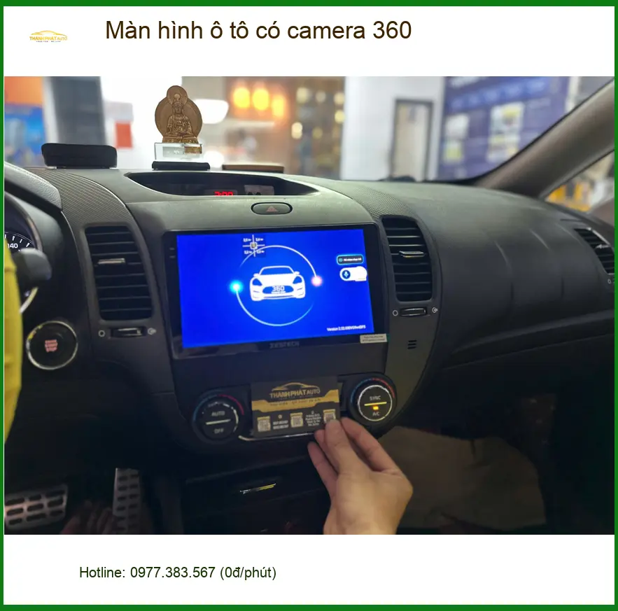 Cô Liên lắp màn hình ô tô có camera 360 Toyota Fortuner tại Củ Chi. ảnh thực tế 4