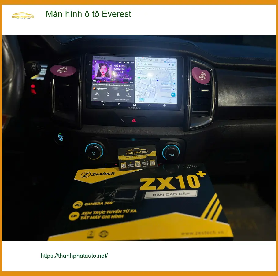 Chị Thảo nâng cấp màn hình ô tô Everest tại Quận 6 vì màn zin không có camera 360 ảnh thực tế 4