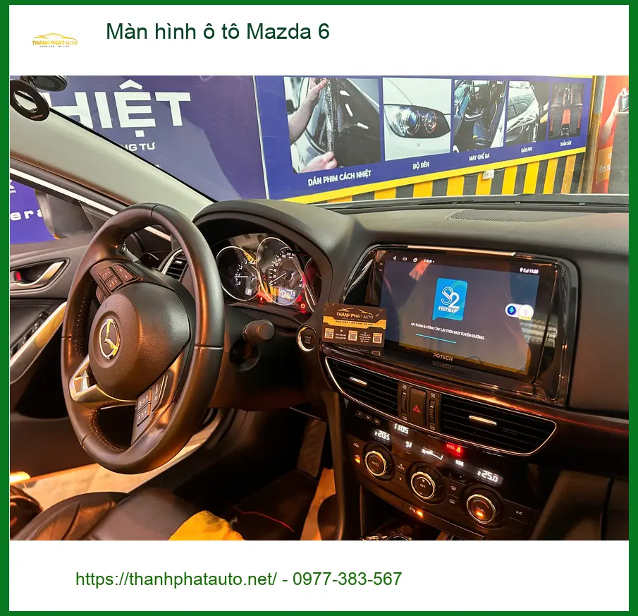 Anh Tấn lắp màn hình ô tô Mazda 6 tại Quận 9 để tiện theo dõi bản đồ và giải trí