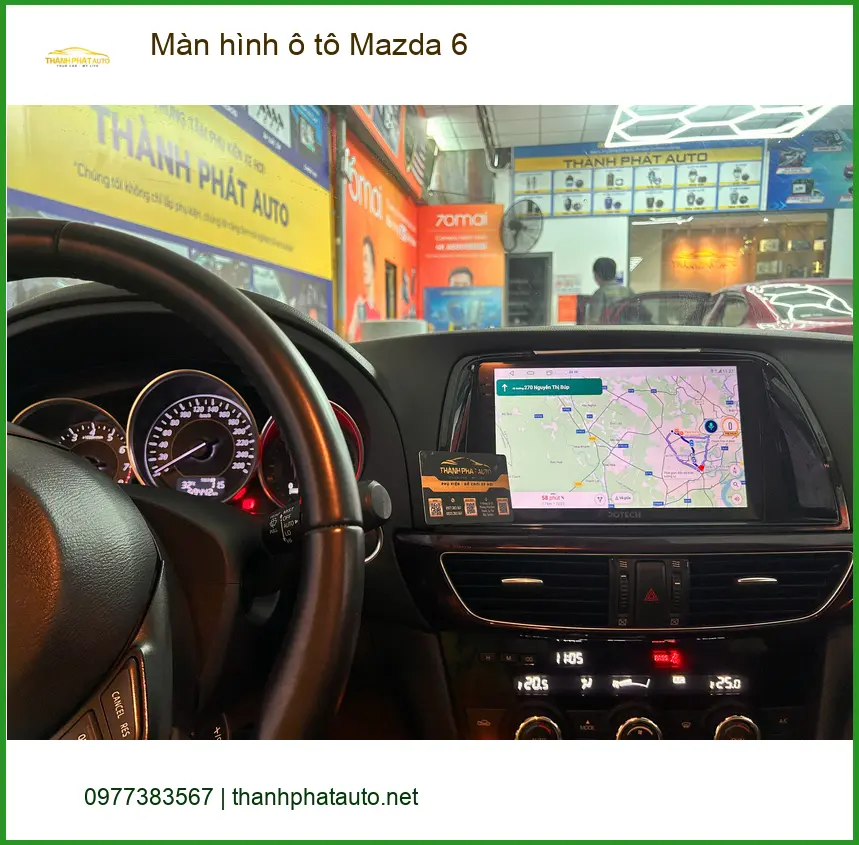 Anh Tấn lắp màn hình ô tô Mazda 6 tại Quận 9 để tiện theo dõi bản đồ và giải trí ảnh thực tế 4