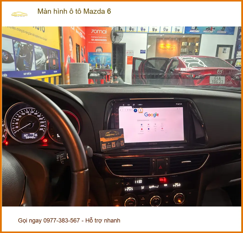 Anh Tấn lắp màn hình ô tô Mazda 6 tại Quận 9 để tiện theo dõi bản đồ và giải trí ảnh thực tế 5