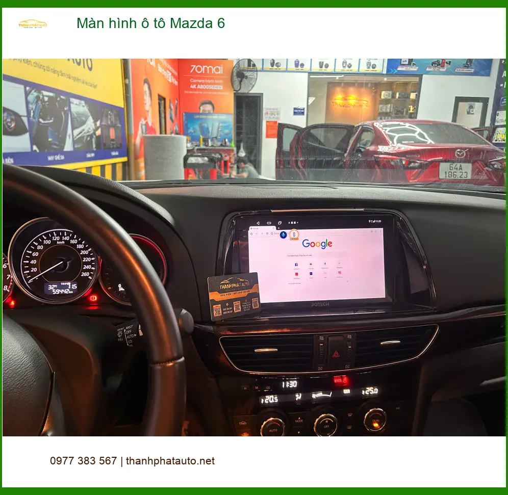 Anh Bách lắp màn hình ô tô Mazda 6 tại Hóc Môn vì màn zin đã lỗi thời ảnh thực tế 2