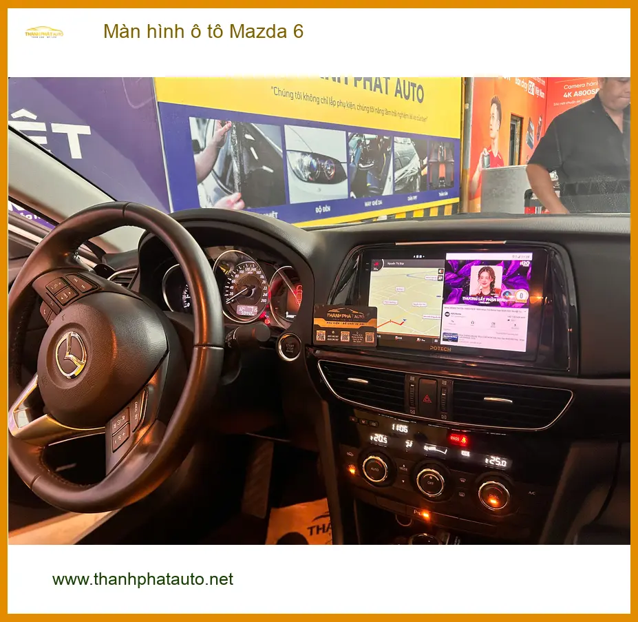 Anh Bách lắp màn hình ô tô Mazda 6 tại Hóc Môn vì màn zin đã lỗi thời ảnh thực tế 3