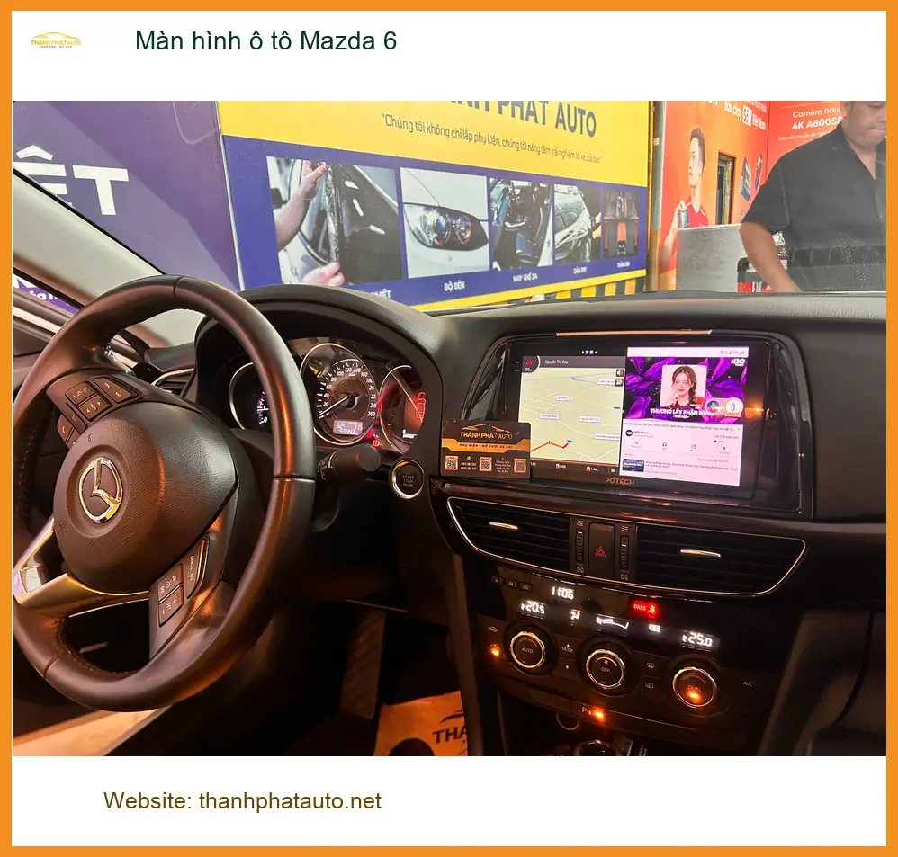 Anh Tấn lắp màn hình ô tô Mazda 6 tại Quận Bình Chánh để nâng cấp tính năng