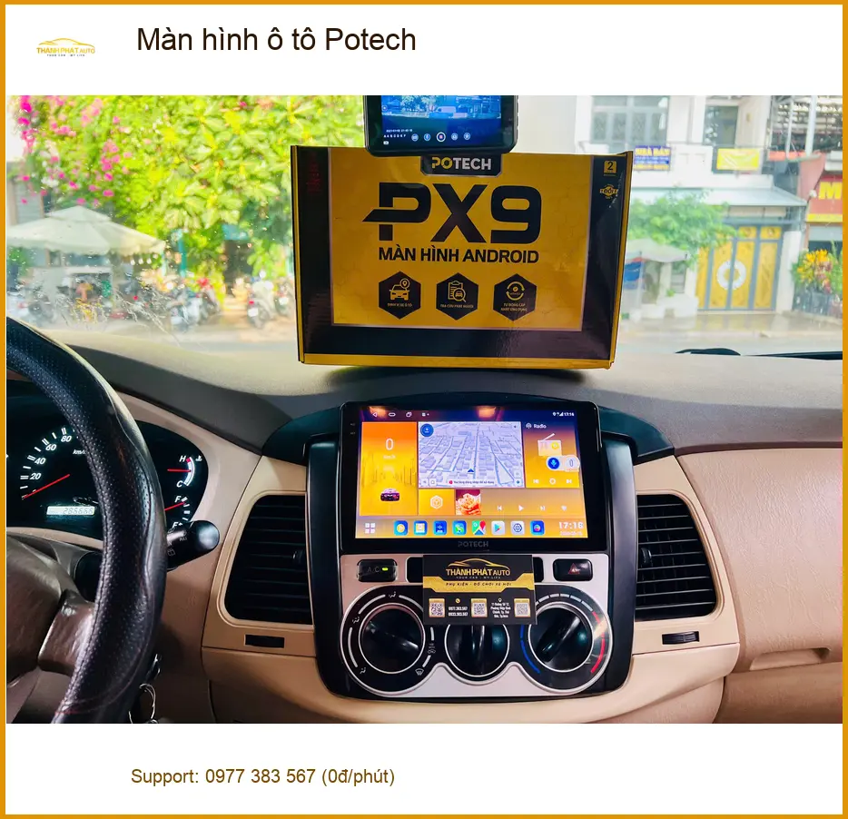 Anh Hải lắp Màn hình ô tô Potech cho Hyundai Accent tại Quận 8 vì màn zin đã cũ ảnh thực tế 2