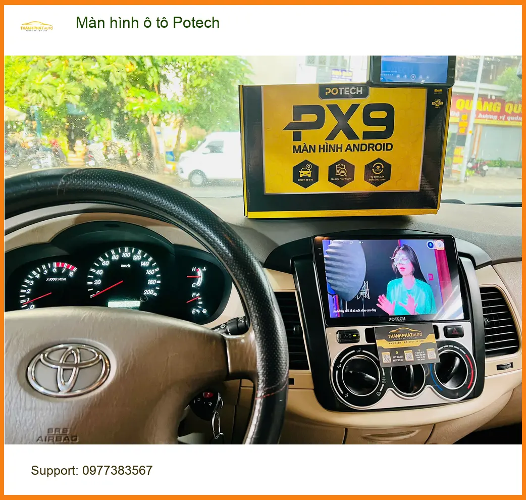 Anh Hải lắp Màn hình ô tô Potech cho Hyundai Accent tại Quận 8 vì màn zin đã cũ ảnh thực tế 3