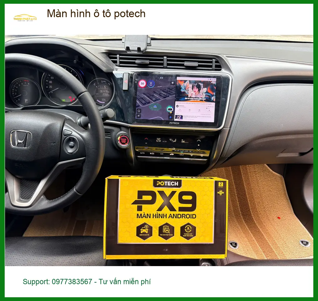 Chị Bích lắp màn hình Potech cho Hyundai Elantra tại Quận 6 ảnh thực tế 3