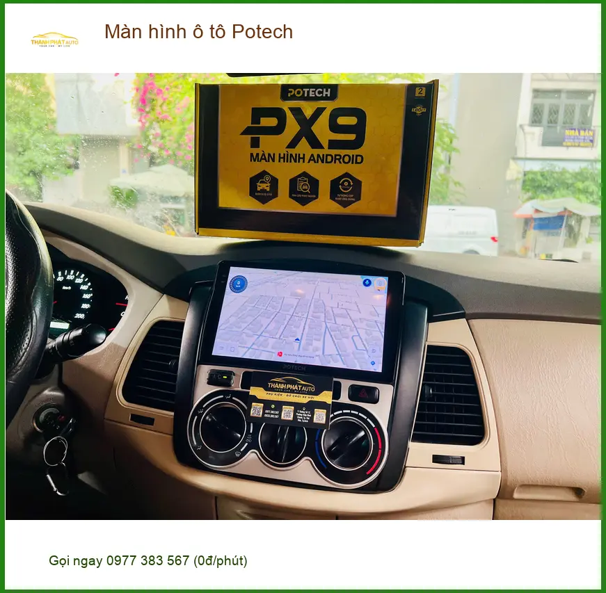 Cô Diệp lắp màn hình Potech cho Toyota Vios tại Bình Chánh để có giải trí và chỉ đường