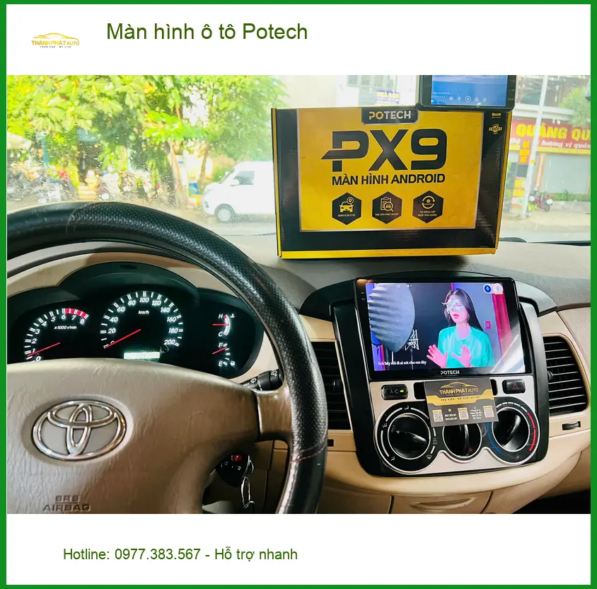 Cô Diệp lắp màn hình Potech cho Toyota Vios tại Bình Chánh để có giải trí và chỉ đường ảnh thực tế 2