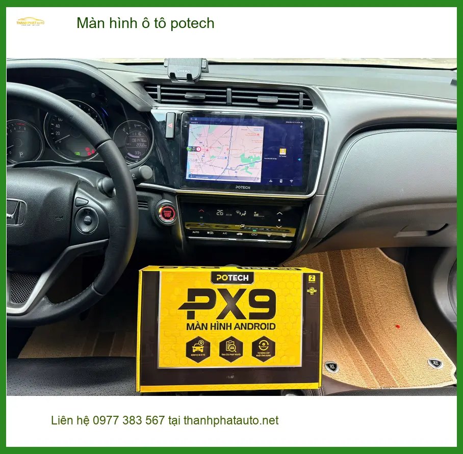 Chị Mai lắp màn hình ô tô Potech cho Hyundai Accent tại Quận 12 cho tiện nghi. ảnh thực tế 5