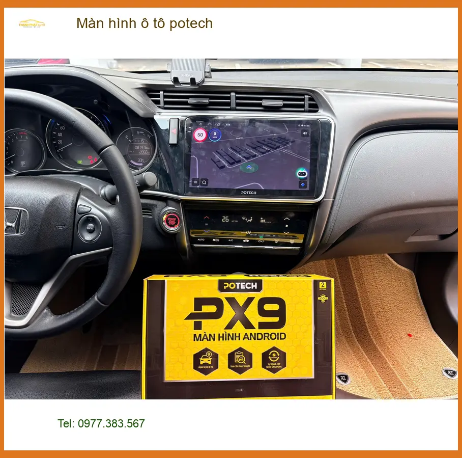 Anh Khang lắp Màn hình ô tô Potech cho Toyota Camry tại Quận Tân Bình