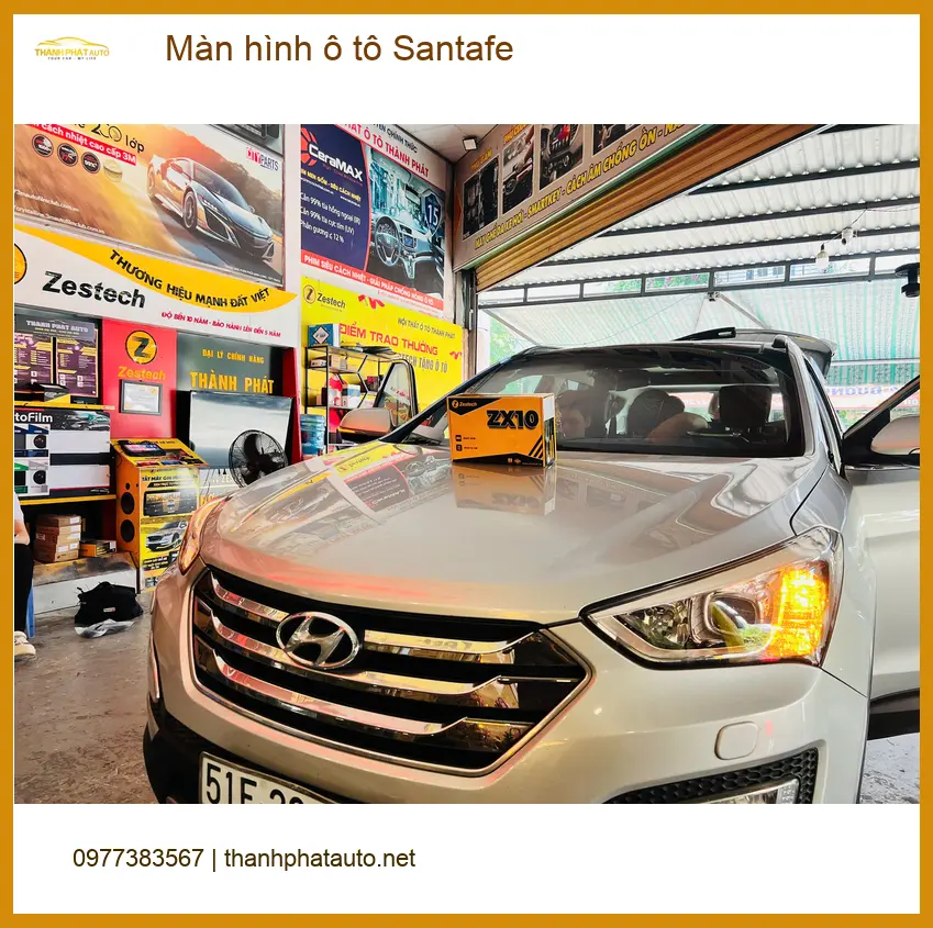 Chú Bằng lắp màn hình ô tô Santafe tại Quận 11 vì màn hình zin cũ chậm và giật ảnh thực tế 2