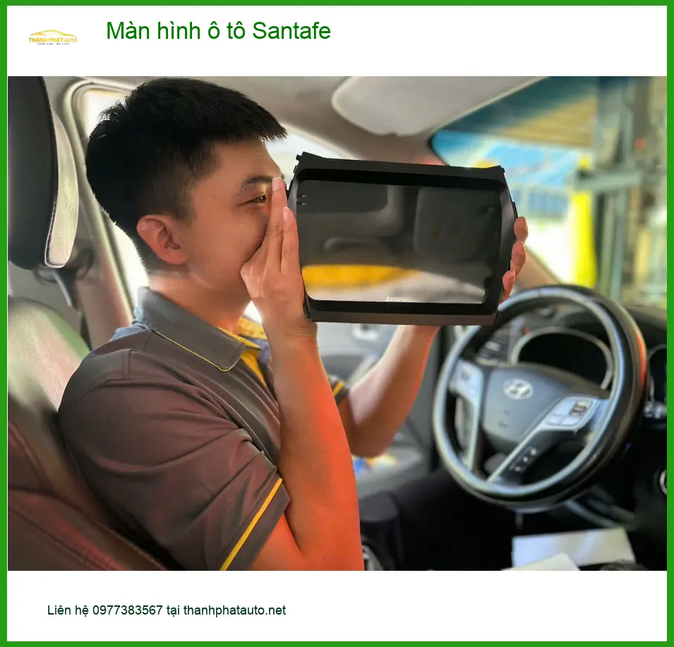 Anh Khang nâng cấp màn hình Santafe tại Cần Giờ vì màn hình zin hay bị đơ ảnh thực tế 2