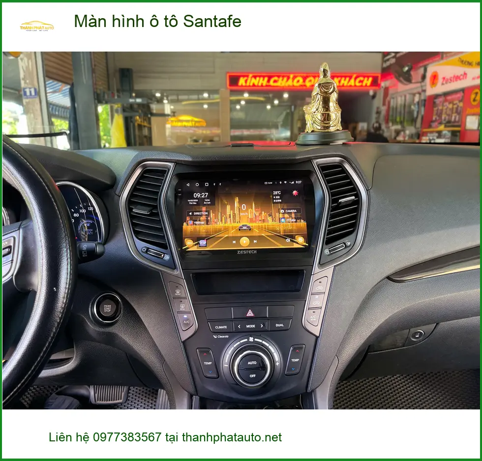 Anh Khang nâng cấp màn hình Santafe tại Cần Giờ vì màn hình zin hay bị đơ ảnh thực tế 4