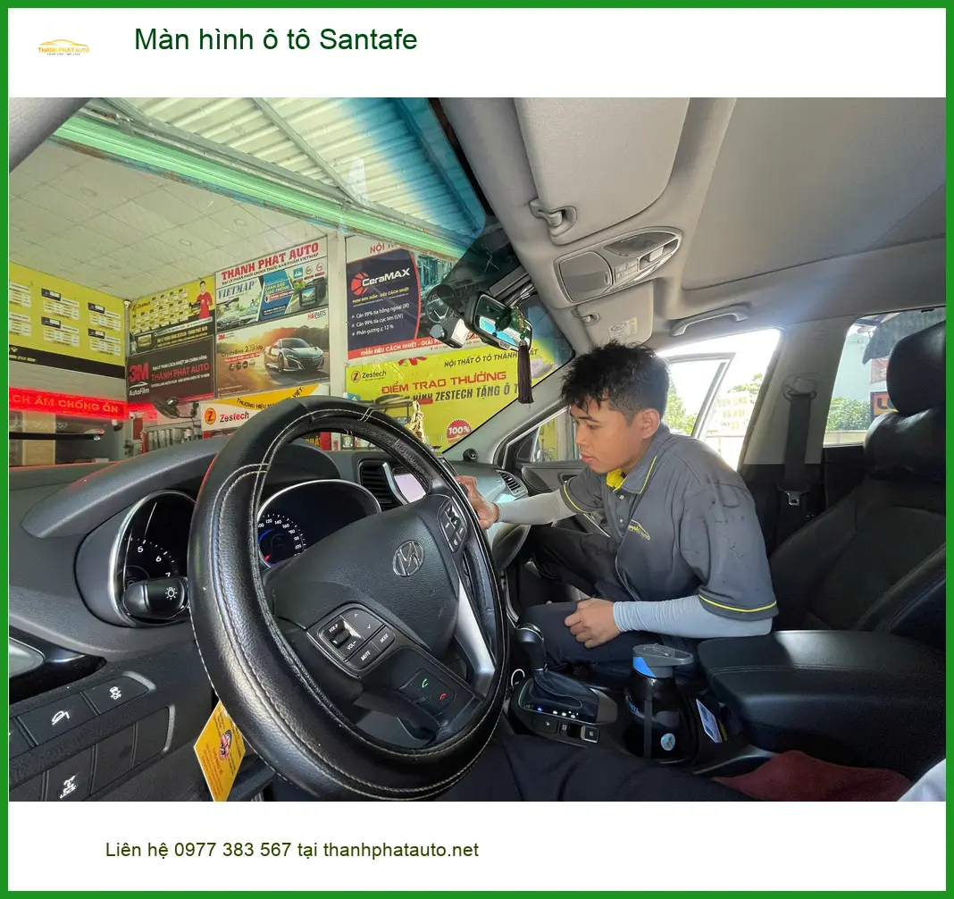 Anh Bảo nâng cấp màn hình ô tô Santafe tại Quận Tân Bình vì màn hình zin thiếu tính năng ảnh thực tế 2