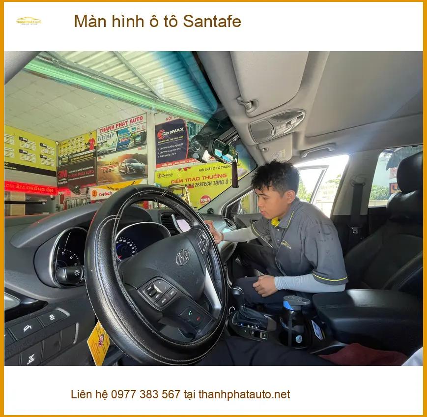 Anh Quang nâng cấp màn hình ô tô Santafe tại Củ Chi vì màn zin thiếu tính năng ảnh thực tế 4