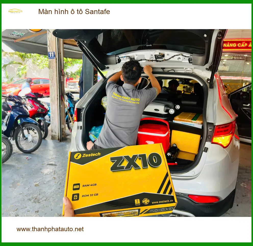 Anh Tuấn Kiệt lắp Màn hình ô tô Santafe tại Quận Tân Phú để nâng cấp tiện ích giải trí ảnh thực tế 2