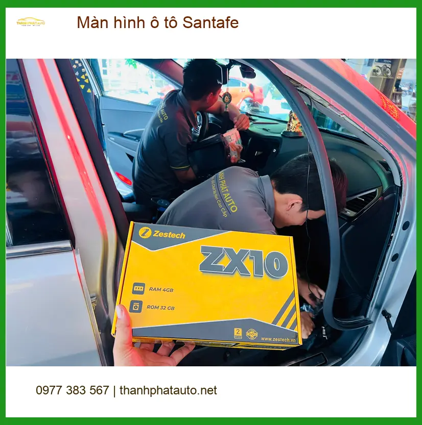 Anh Tuấn Kiệt lắp Màn hình ô tô Santafe tại Quận Tân Phú để nâng cấp tiện ích giải trí ảnh thực tế 3