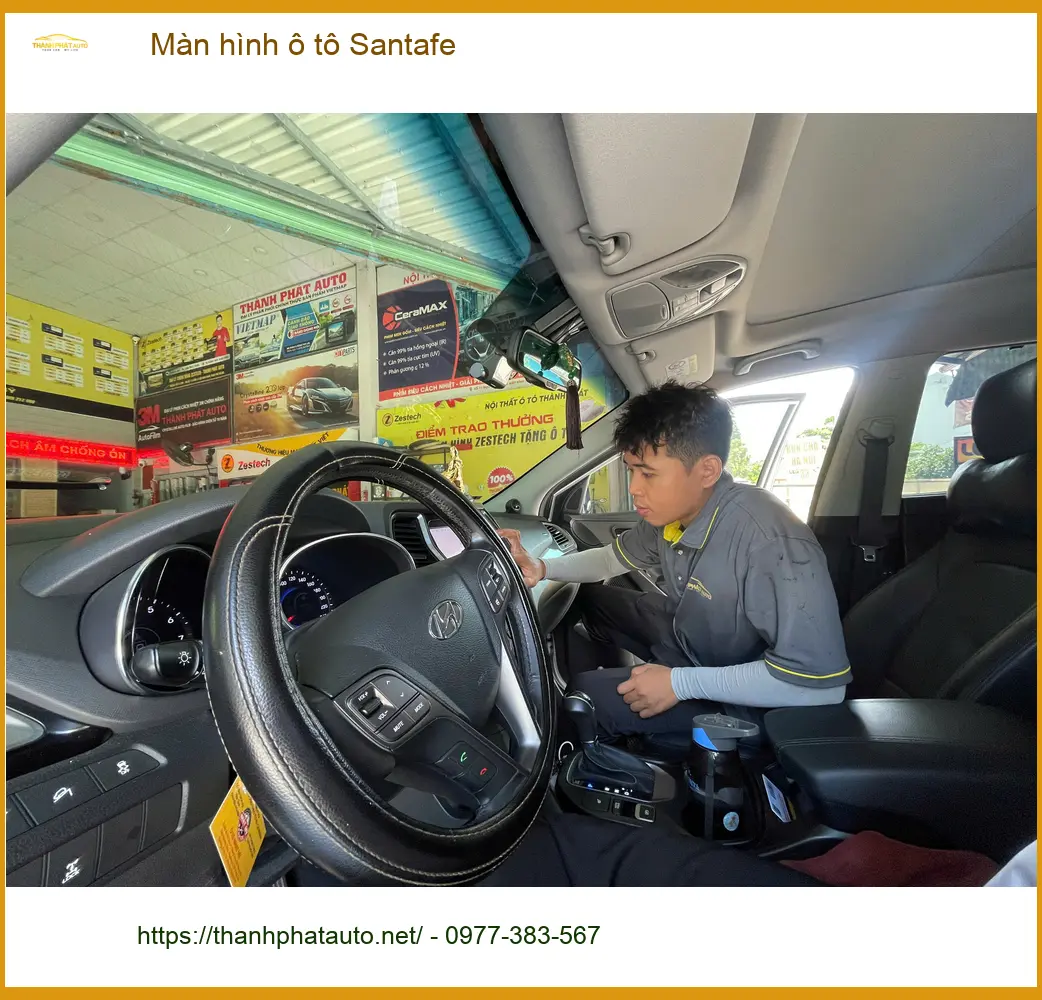 Anh Tuấn Kiệt lắp Màn hình ô tô Santafe tại Quận Tân Phú để nâng cấp tiện ích giải trí ảnh thực tế 4
