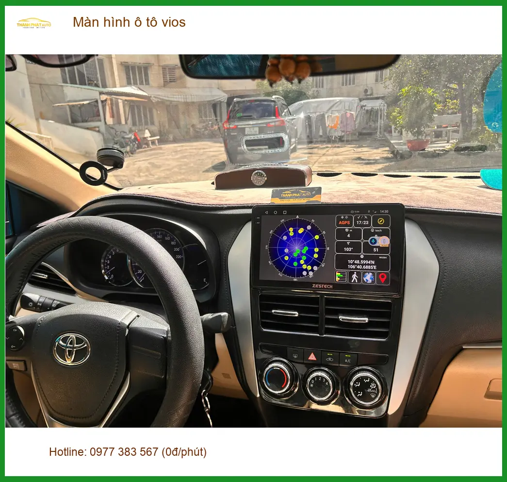 Anh Long lắp màn hình Android cho Toyota Vios tại Cần Giờ để tiện xem bản đồ ảnh thực tế 2