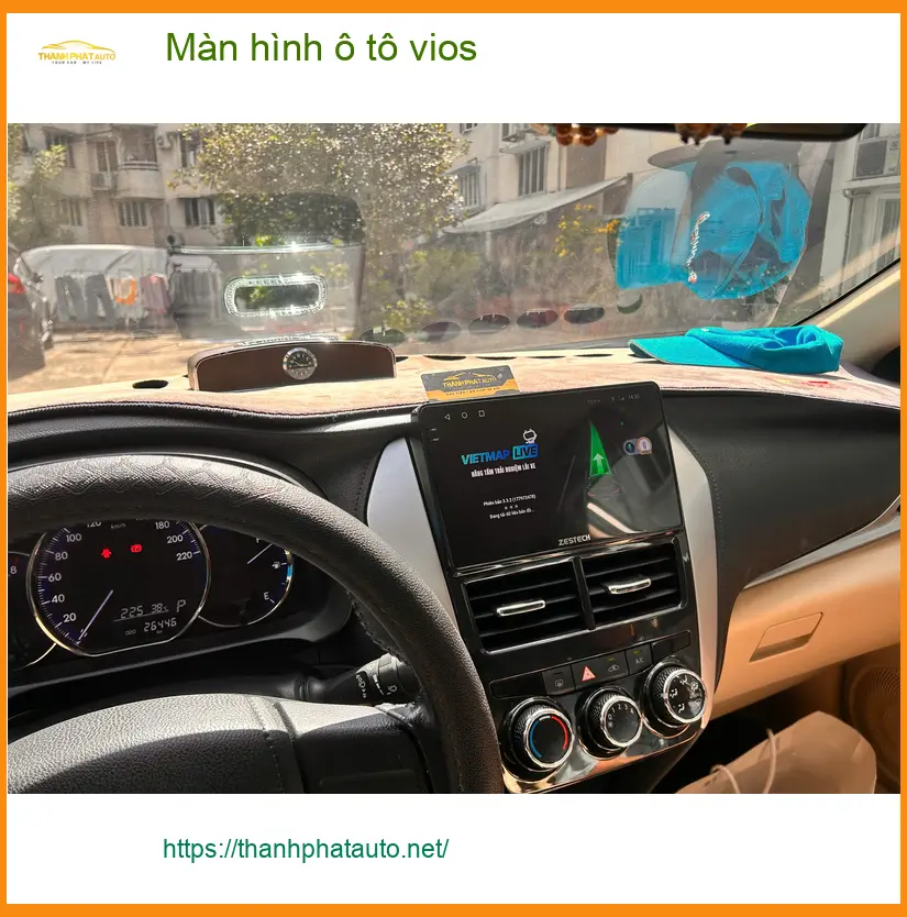 Anh Long lắp màn hình Android cho Toyota Vios tại Cần Giờ để tiện xem bản đồ ảnh thực tế 3
