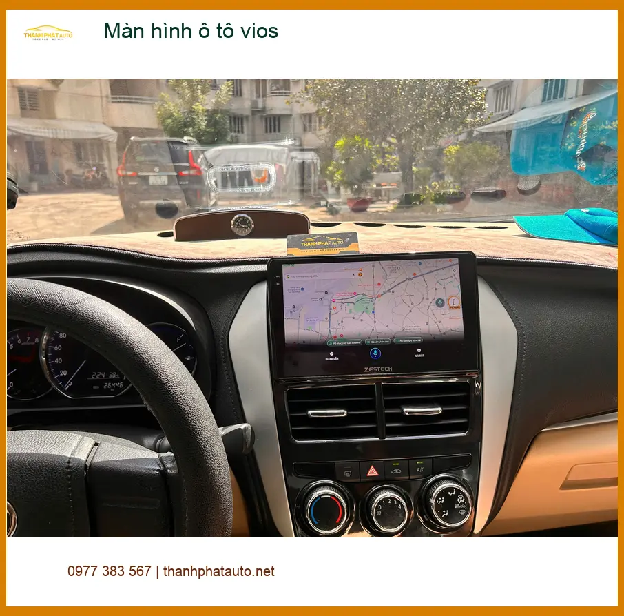 Anh Long lắp màn hình Android cho Toyota Vios tại Cần Giờ để tiện xem bản đồ ảnh thực tế 4