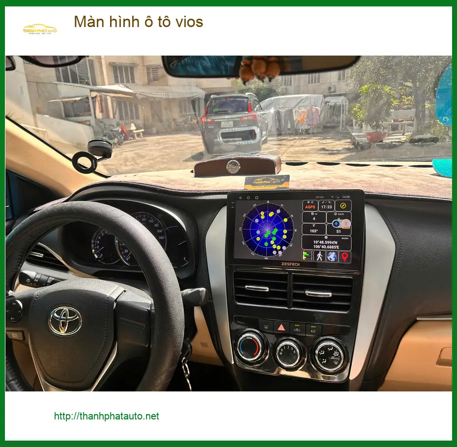 Cô Thoa lắp màn hình ô tô Vios tại Quận Tân Phú để xem YouTube và dẫn đường. ảnh thực tế 3
