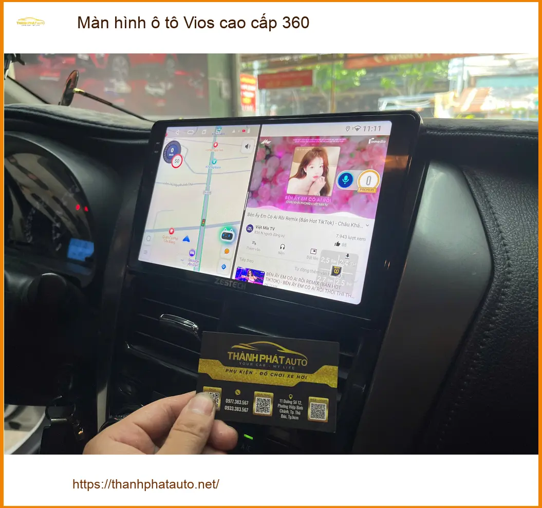 Anh Khang lắp màn hình ô tô Vios cao cấp 360 Quận Tân Phú để lái xe an toàn