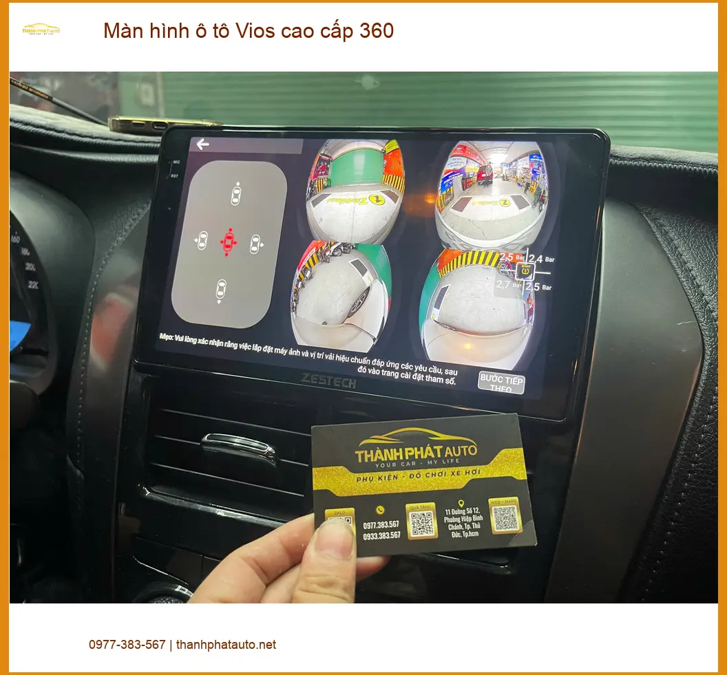 Anh Khang lắp màn hình ô tô Vios cao cấp 360 Quận Tân Phú để lái xe an toàn ảnh thực tế 4