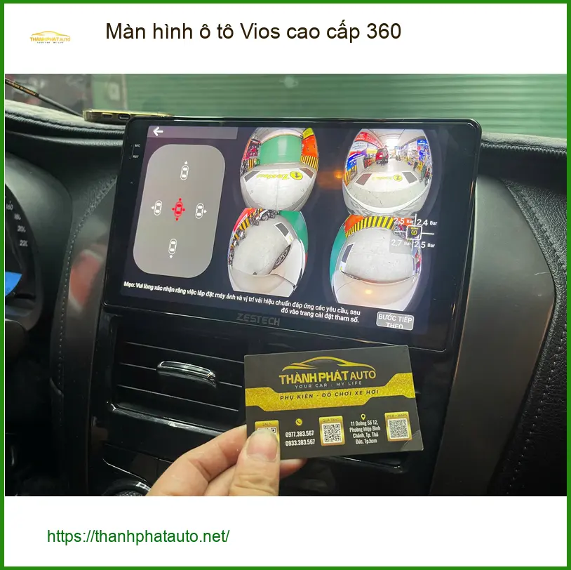 Bác Thanh lắp màn hình ô tô Vios cao cấp 360 tại Quận 2 để tiện quan sát khi lùi ảnh thực tế 2
