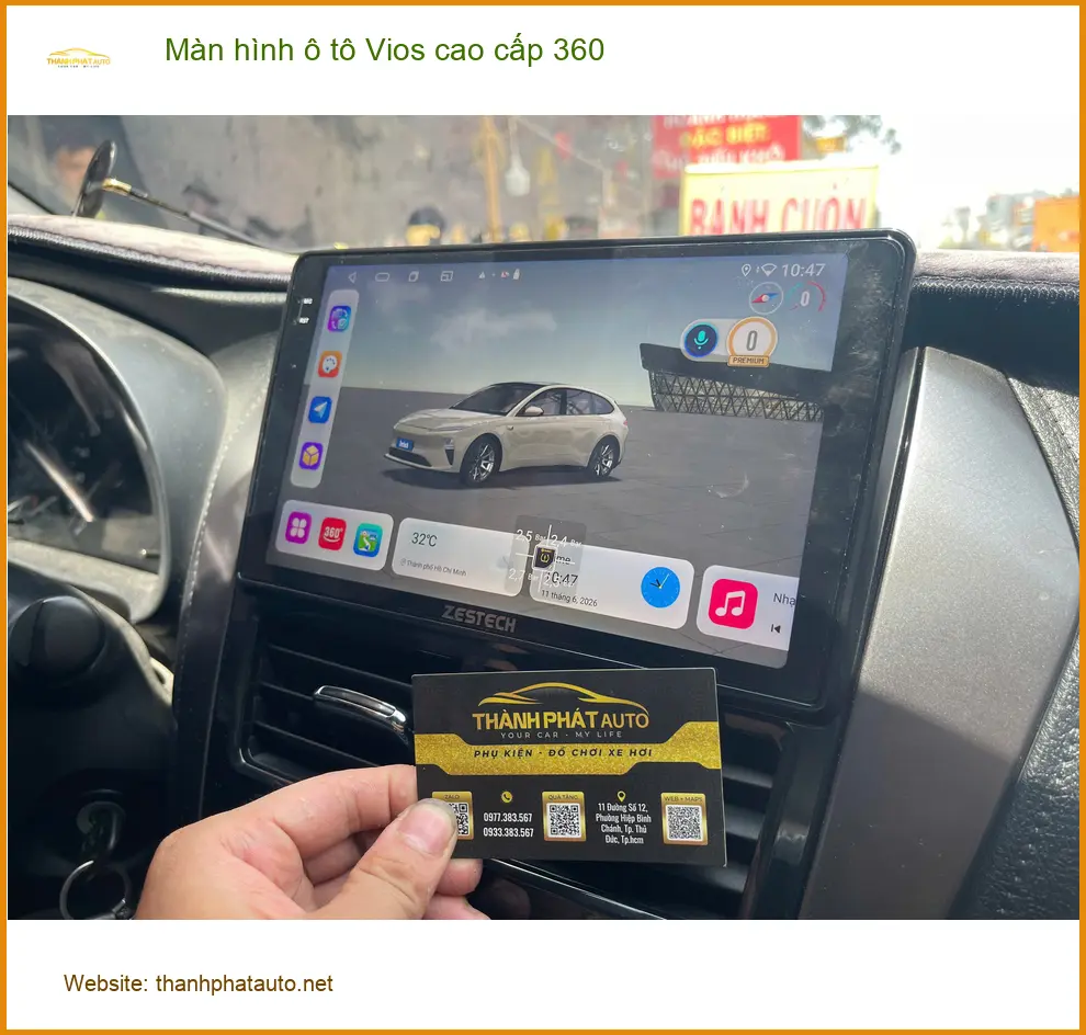 Bác Thanh lắp màn hình ô tô Vios cao cấp 360 tại Quận 2 để tiện quan sát khi lùi ảnh thực tế 4