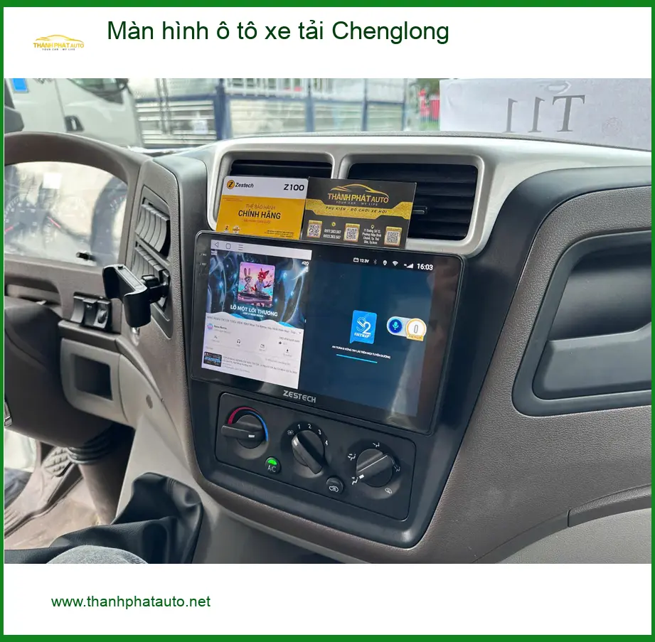 Anh Kiên nâng cấp màn hình ô tô xe tải Chenglong Quận 1 cho tài xế