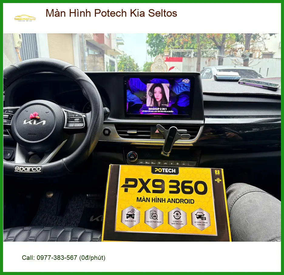 Anh Minh nâng cấp Màn Hình Potech cho Kia Seltos tại Quận 7 để nâng cao trải nghiệm lái xe