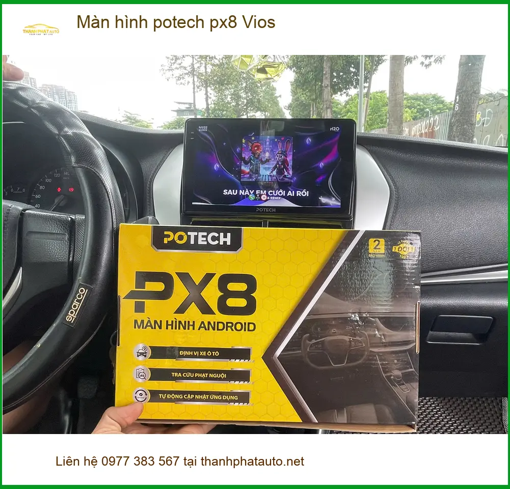 Chị Thảo lắp Màn hình Potech PX8 cho Vios tại Quận Gò Vấp vì màn zin không đủ tính năng ảnh thực tế 3