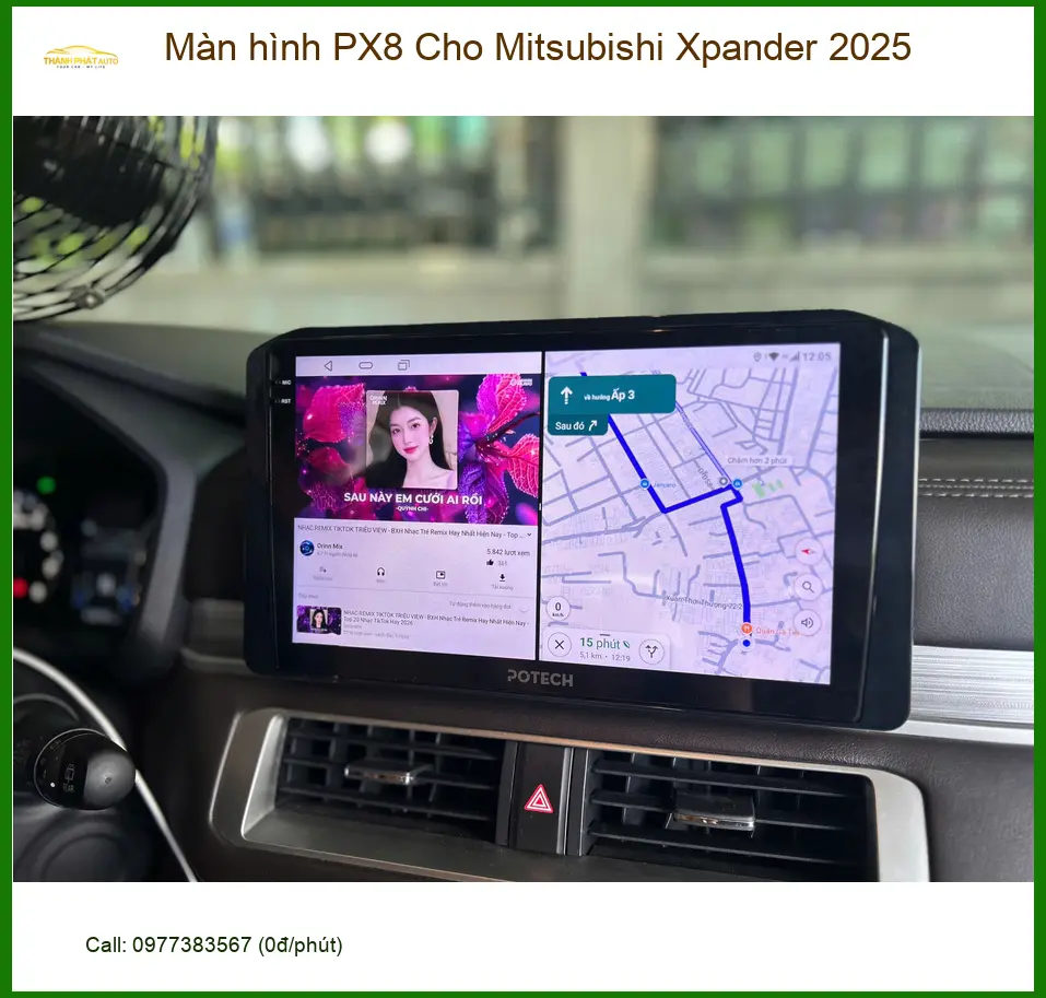 Anh Duy nâng cấp màn hình PX8 cho Mitsubishi Xpander 2025 tại Gò Vấp