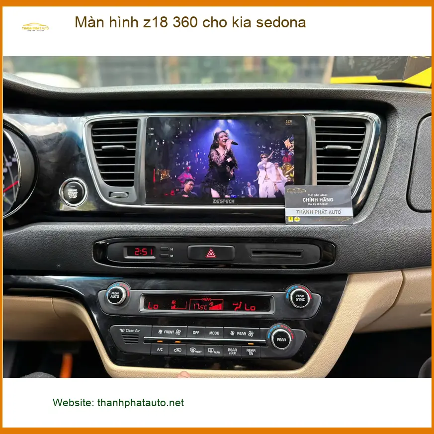 Anh Vỹ lắp màn hình Z18 360 cho Kia Sedona tại Củ Chi vì màn hình zin đã cũ ảnh thực tế 3
