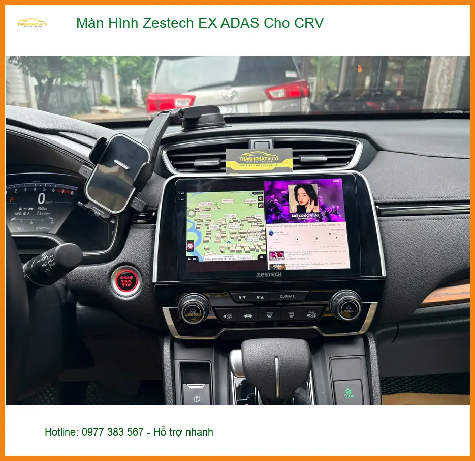 Chị Uyên nâng cấp màn hình Zestech EX ADAS cho CRV tại Nhà Bè, lái xe an toàn hơn