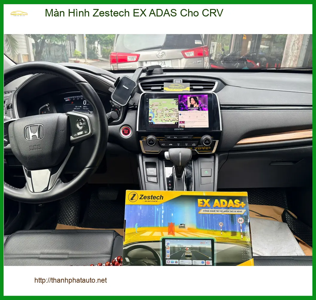 Chị Uyên nâng cấp màn hình Zestech EX ADAS cho CRV tại Nhà Bè, lái xe an toàn hơn ảnh thực tế 2