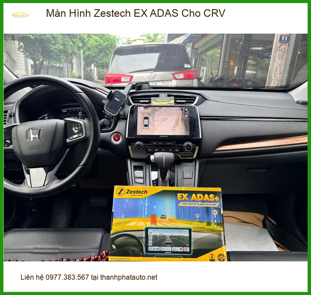 Anh Khải lắp Màn Hình Zestech EX ADAS cho CRV tại Quận 3 vì muốn lái xe an toàn hơn ảnh thực tế 3