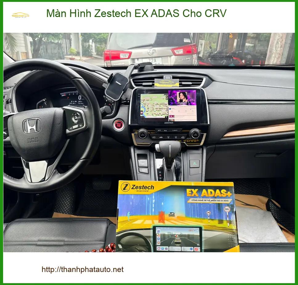 Anh Khải lắp Màn Hình Zestech EX ADAS cho CRV tại Quận 3 vì muốn lái xe an toàn hơn ảnh thực tế 4