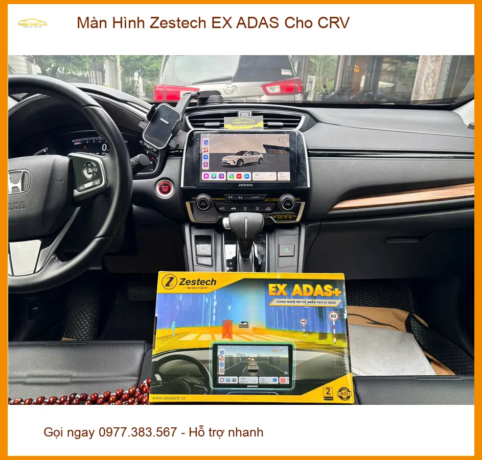 Chị Uyên nâng cấp màn hình Zestech EX ADAS cho CRV tại Nhà Bè, lái xe an toàn hơn ảnh thực tế 4