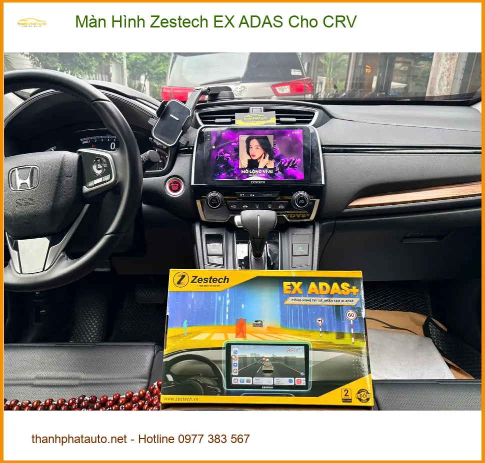 Chị Uyên nâng cấp màn hình Zestech EX ADAS cho CRV tại Nhà Bè, lái xe an toàn hơn ảnh thực tế 5