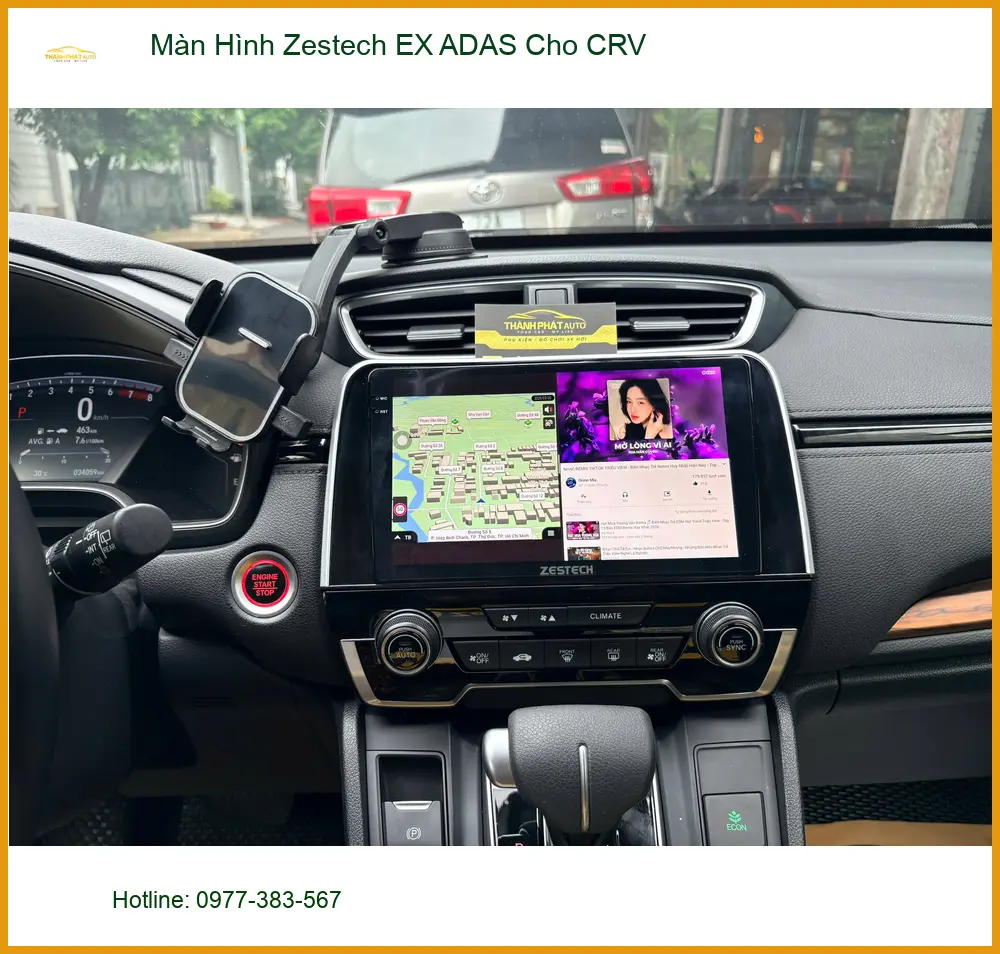 Chú Minh lắp Màn Hình Zestech EX ADAS Cho CRV tại Phú Nhuận để lái xe an toàn ảnh thực tế 2