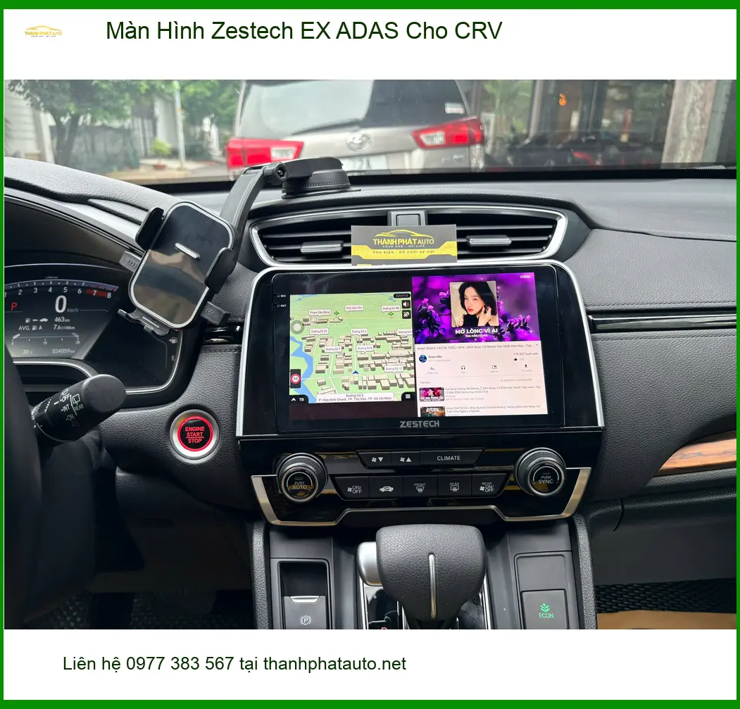 Anh Phi lắp Màn Hình Zestech EX ADAS cho CRV tại Quận Tân Phú để hành trình thêm an tâm ảnh thực tế 4