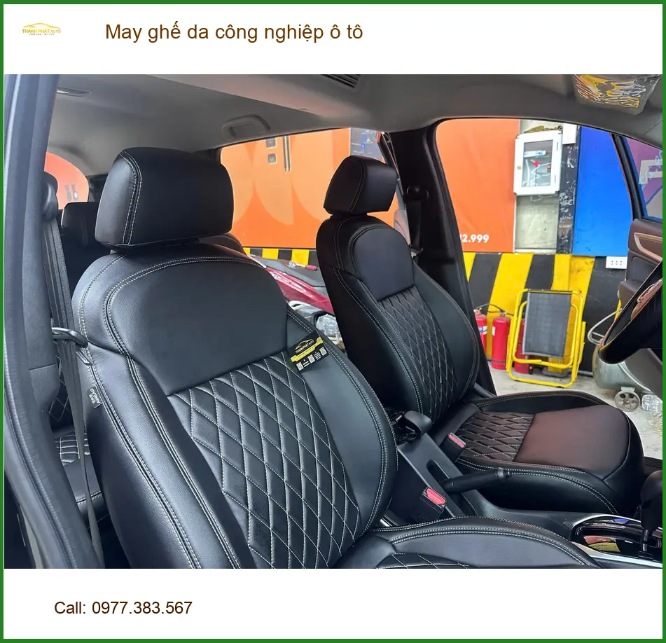 Chị Hằng bọc lại ghế da công nghiệp cho Kia Sorento ở Quận 12
